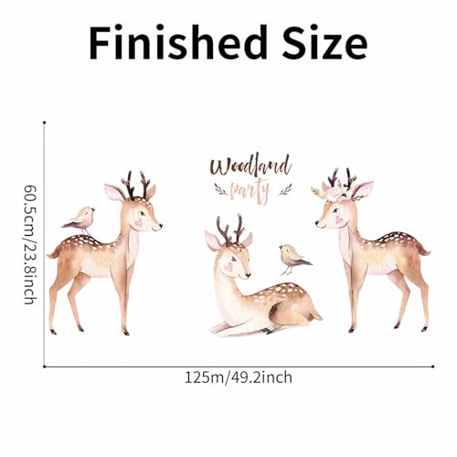 Cute Fawns and Bird Sika Deer Vinilos Decorativos Woodland Party miniatura 5
