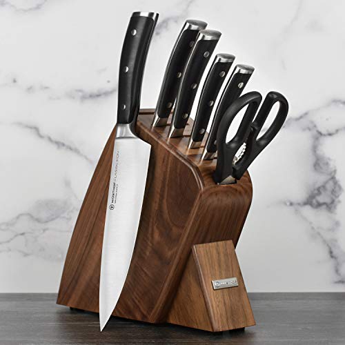 Wusthof Classic Ikon 7 Piece Slim Knife Set with Walnut Block All