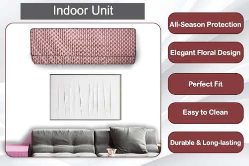 Image of The Furnishing Tree 1 Ton Split AC Cover for Indoor and Outdoor Units Basketweave Pattern Multicolor