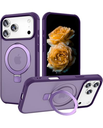 Coque iPhone 17 Pro dos rigide mat violet avec bumper antichoc premium