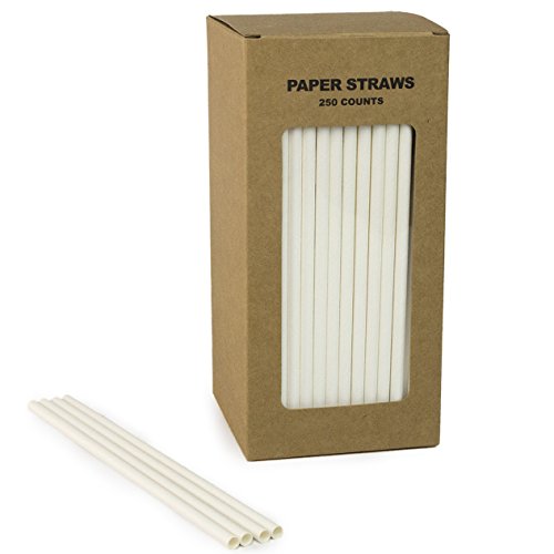 Pitillos de papel blancos, paquete de 250 unidades miniatura 1