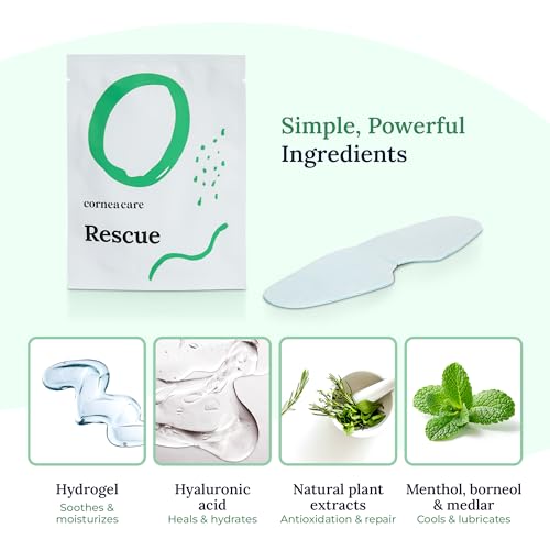CorneaCare Rescue: Compressa autorefrescante de hidrogel | Máscaras de olhos frios para olhos inchad