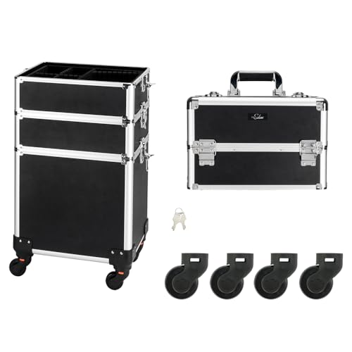 mefeir Rolling Makeup Train Case - Travel Organizer