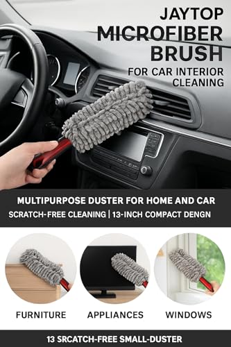 Image of JAYTOP Car Duster Microfiber Brush || Dusters for Home Cleaning || Cleaning Essential Microfiber Car Duster || 14 inch Scratch Free Dust Cleaning Brush for All Type of Cleaning|| (Grey)