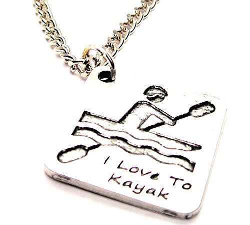 Chubby Chico Charms I Love to Kayak Necklace 18