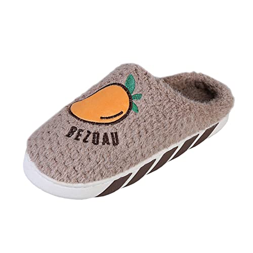 RTPR Zapatillas de mujer y zapatillas de hombre Moda Mujer Fruta Bordado Zapatos Cerrados Puntera plana de algodón Zapatillas Zapatos Para Mujer con tacón ofertas, caqui, 41 EU