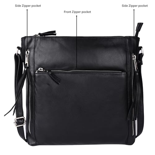 Grace Soft Napa Real Leather Large Cross body handbag-Double Zip Premium Sling Crossover Shoulder Bag for Women2