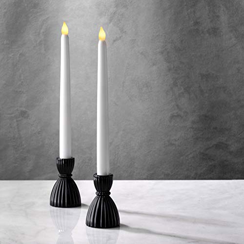 Black Candlestick Holder Set - Glass Taper Candle Holders, Glossy Black Finish, 3.5 Inch Height, Fits Standard 3/4 Inch Tapered Candles, Modern Kitchen Decor, Wedding Centerpiece - Pack of 2 Black Candlestick Holder Set - Glass Taper Candle Holders, Glossy Black Finish, 3.5 Inch Height, Fits Standard 3/4 Inch Tapered Candles, Modern Kitchen Decor, Wedding Centerpiece - Pack of 2