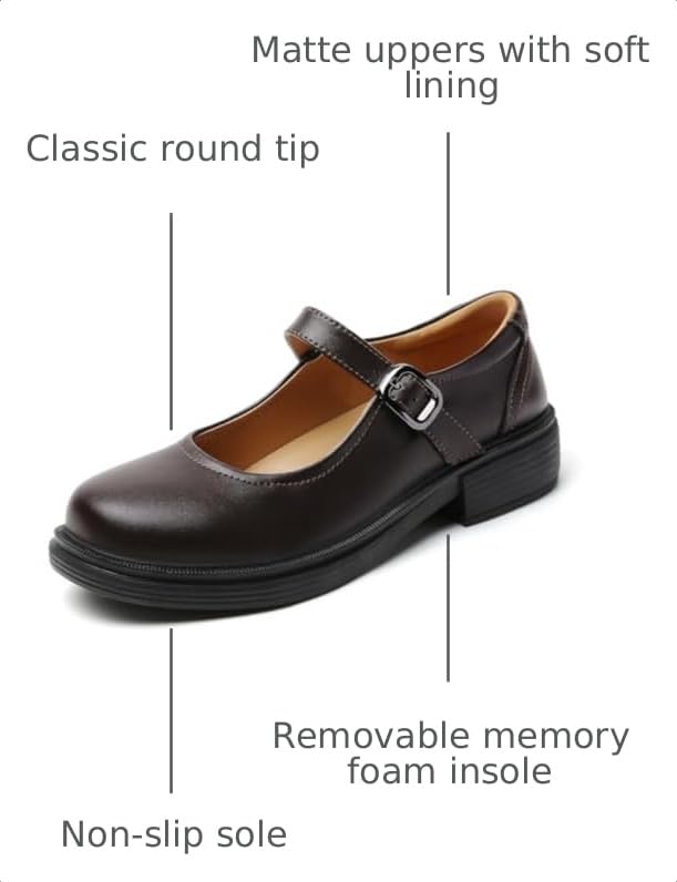 Image of Women Black Mary Jane Flats Non Slip Comfort Office Work Dress School Shoes