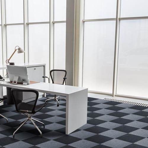 Carpet Tiles Peel and Stick, Self Adhesive Carpet Floor Tile 10 Tiles/10 sq Ft Anti-Slip Squares Soft Padded Carpet Tiles for Kitchen Bedrooms Indoor Outdoor(12" x 12")