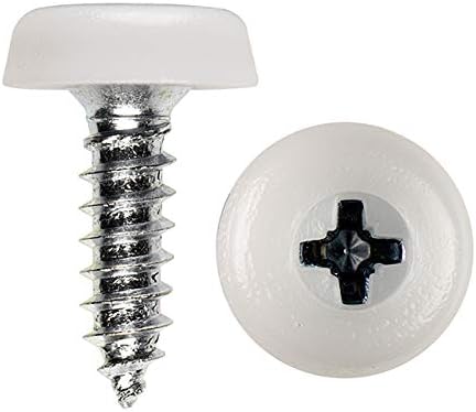 Number Plate Fixing Kit Oversized Screws Plastic Head Screws 2x Yellow 2x White