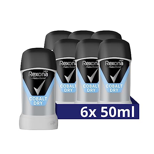 Rexona Men MotionSense Anti-Transpirant Deo Stick Cobalt Dry Deodorant mit 48 Stunden Schutz gegen Körpergeruch und Achselnässe 6x 50ml