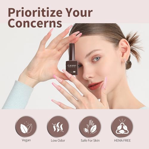 Image of CANNI Brown Gel Nail Polish, 1Pcs Dark Brown Gel Polish Chocolate Coffee Color High Gloss Soak Off U V Nail Manicure Salon DIY