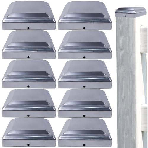 Capuchons de poteaux de clôture bois 3x3 pouces - Protection métal carré jardin extérieur