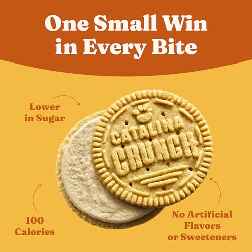 Image of Catalina Crunch Protein Cookies, 4g Protein per Serving | Low-Sugar Sandwich Cookies | Gluten Free, Vegan | Keto Dessert Snacks - Peanut Butter, 5.9 oz. (14 Count) (Pack of 2)