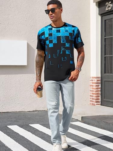Mens Abstract Graphic Crew Neck T Shirt Casual Short Sleeve Vintage T Shirt4