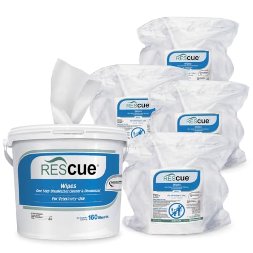 REScue Wipes Bucket 4-Pack Refill Wipes for Bucket – Disinfectant for Vets – Designed to Clean Kennels, Litter Boxes & More