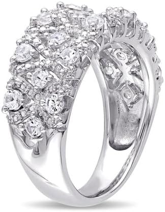 Jewels by Parijaat 0.60 CT Round Cut Created White Diamond Prong Set Wedding Engagement Ring In 14K White Gold Plated 925 Sterling Silver Gift for Womens
