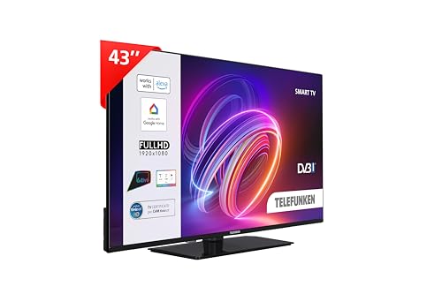 TELEFUNKEN Smart TV 43" Full HD TE43750B45I2KZ, TV LED 43 Pollici, Compatibile con Alexa e Google Assistant, DVB-I, Digitale DVB-T2, Dolby Vision HDR10, Dolby Audio - 2