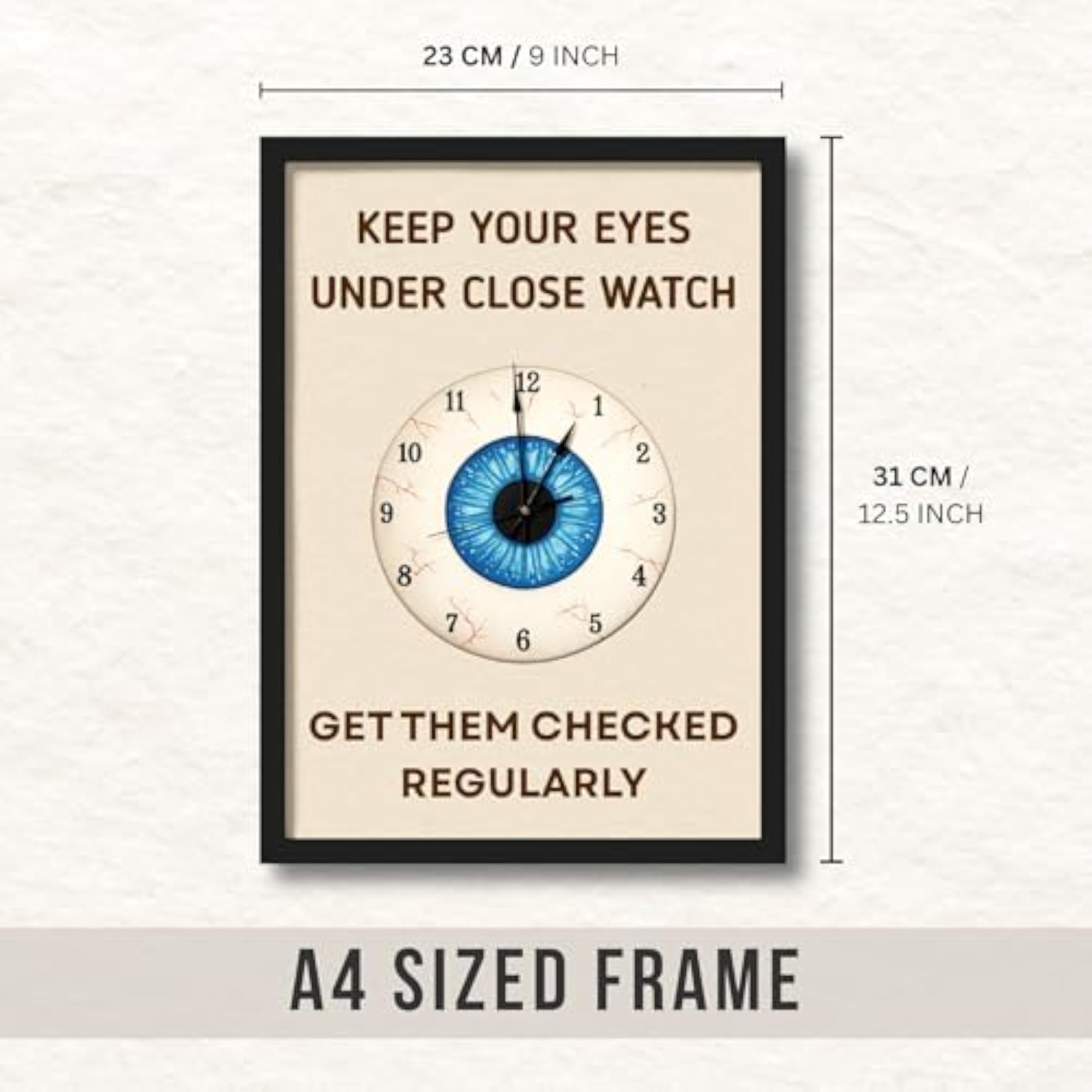 Optometry Wall Frame Poster, Creative Eye Clock Art