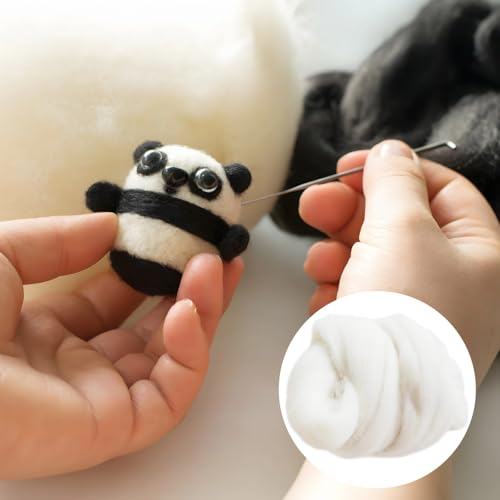 60-Piece Merino Wool Fiber Bundle, Soft Cotton Colored Wool Roving for Needle Felting, DIY Crafting Supplies