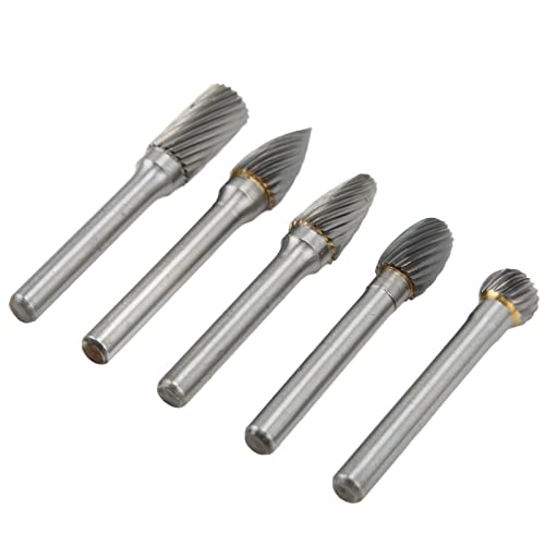 Juego de 5 fresas rotativas de carburo de tungsteno miniatura 3
