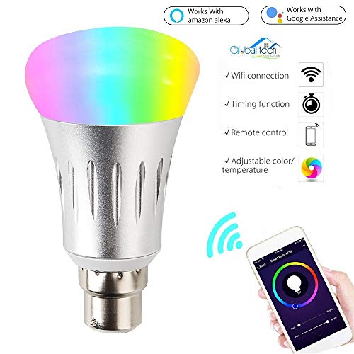 Image of Protium Smart WiFi RGB Bulb, Compatible with Alexa Google Home and IFTTT (7W), Silver