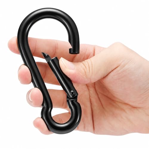 Image of sprookber Stainless Steel Carabiner Spring Snap Hook - 304 Stainless Steel Heavy Duty Clips, Set of 4