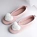 Zapatillas De Mujer Ligeras Zapatillas De Casa Novedosas Zapatos De Suelo Para Interiores Toboganes De Dormitorio De Fondo Suave Bola De Pelo De Piel Antideslizante 7 Rosa