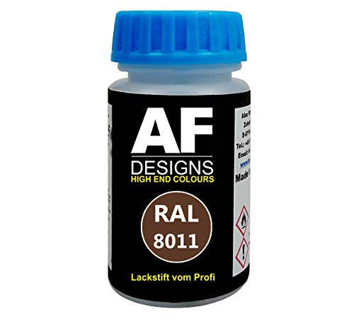 Alex Flittner Designs Stylo de retouche RAL 8011 - Marron noyer brillant - 50 ml - Séchage rapide - Acrylique