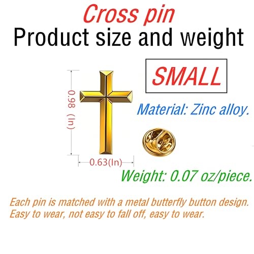 25/50/100 pieces small metal golden Religious Christian Cross brooch pin enamel Chaplain Cross lapel pins funeral Church prayer bulk2