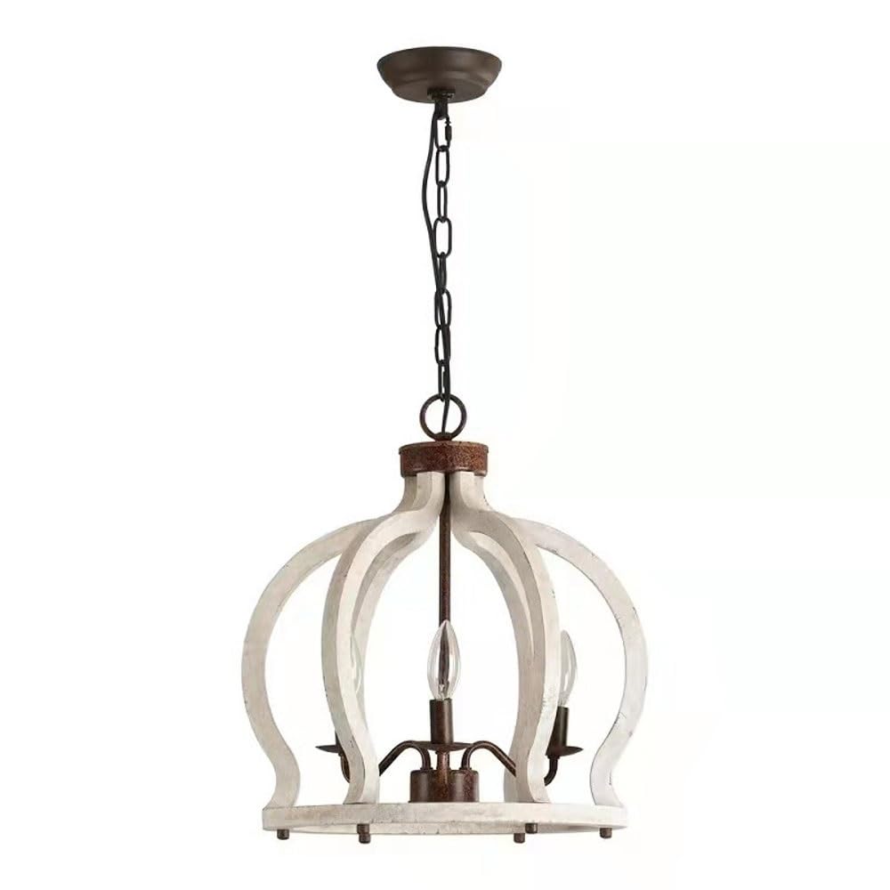 Lampes suspendues et lustre de ferme en bois pour couloir et grange