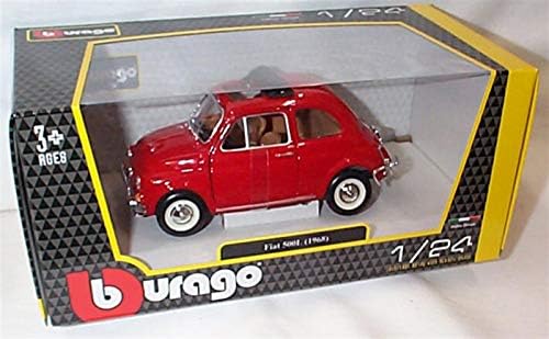 Corgi burago red fiat 500L 1968 car 1:24 scale diecast model