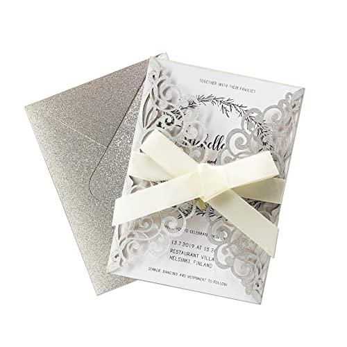 Fashmade FASHMADE-PO-001 50Pcs Laser Cut Wedding Invitation thumb #2