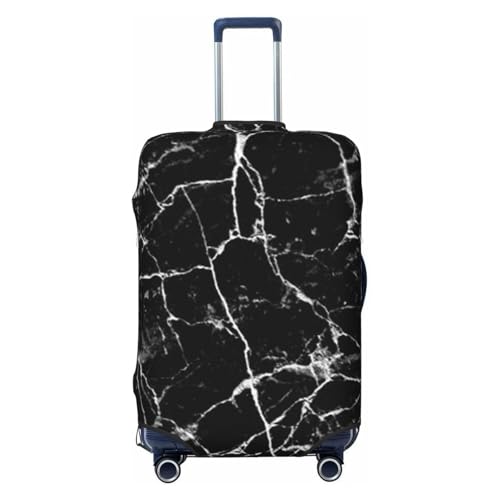Black Marble Print Luggage Suitcase Covers Elastic Washable Luggage Protector Luggage Covers For Suitcase