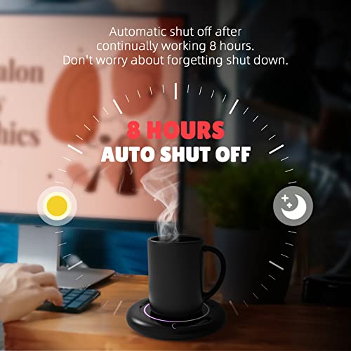 Coffee Mug Warmer, Candle Wax Warmer Plate With Gravity Sensor&3 Temperatures&8H Auto Shut Off, Coffee Mug Warmer For Desk With Night Light, Smart Coffee Cup Warmer For Beverage, Milk, Tea And Cocoa #TOP4
