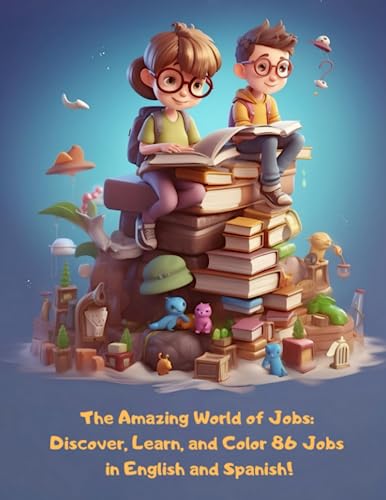 The Amazing World of Jobs: Discover, Learn, and Color 86 jobs in English and Spanish! A Coloring Book for Kids & Toddlers