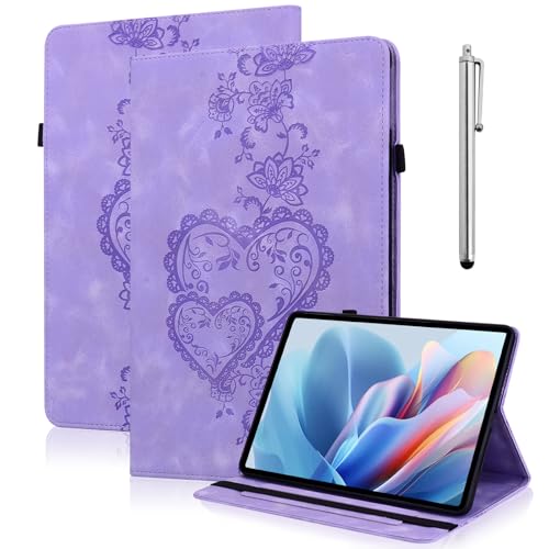 YiChZhe Case for Samsung Galaxy Tab A7 Lite 8.7 inch 2021, Shockproof Protective Case with Adjustable Stand Card Slot Pen Holder Cover, Purple