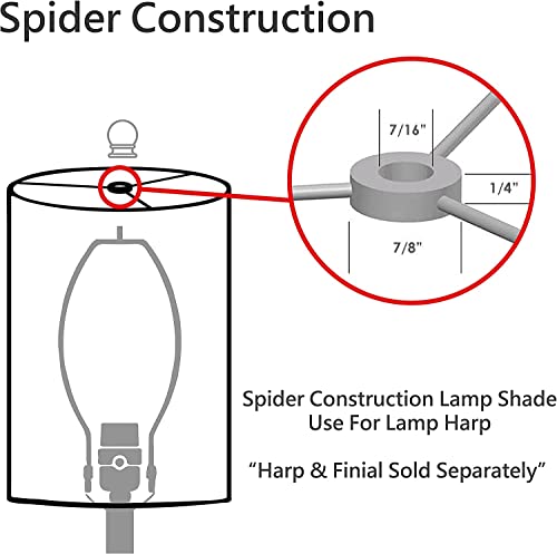 Aspen Creative 32637A Transitional Empire Shape Spider Construction Lamp Shade in White, 6" Top x 12" Bottom x 9" Slant Height by Aspen Creative - Image 5