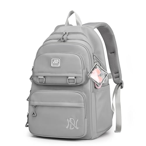 Mochila Feminina Bolsa Escolar Impermeável Para Notebook 15,6 Polegadas- Mochila Casual Grande de Nylon-Mochila para Viagem-VANOVA (CINZA)