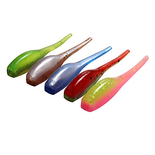 Johncoo Multi Color 50Pcs Shad Crappie Baits Kits Artificial Soft Lures 2 Inch Fishing Lures Plastics #TOP1