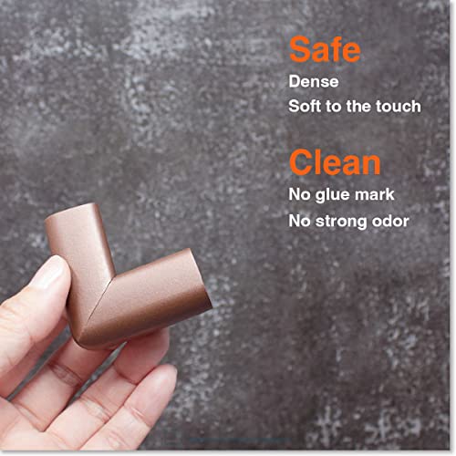 Image of Roving Cove Slimfit Corner Protector for Baby Proofing (8 Small Corners), Soft Rubber Foam Furniture Corner Bumper Guards, 3M Adhesive Pre-Taped, Coffee Brown