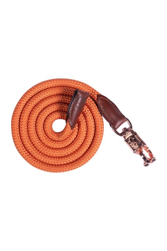 Longe HKM Edinburgh mousqueton anti panique corde attache cheval Brandy 180 cm