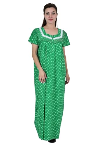 Image of Onekbhalo Women's- Full Sleeves-Feeding- Nursing- Maternity Nighty /Maxi /Gown /Nightdress /Nightwear- Hosiery Cotton Fabric- Floral Print- Embroidery with Zip