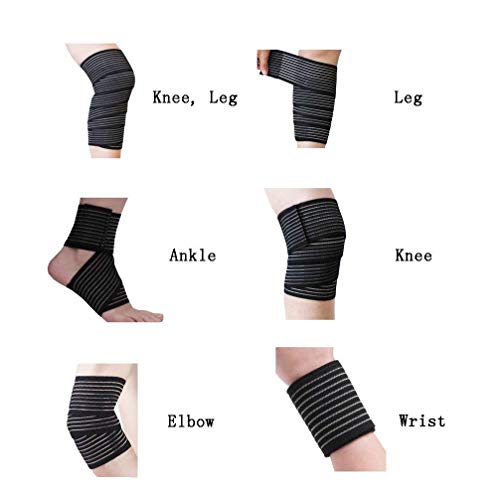 Luwint 2 Pack Elastic Compression Bandage, Ankle Wrist Knee Calf Thigh Wraps Support for Sports Gym Weightlifting Workout Running Pain Relief - Image 4