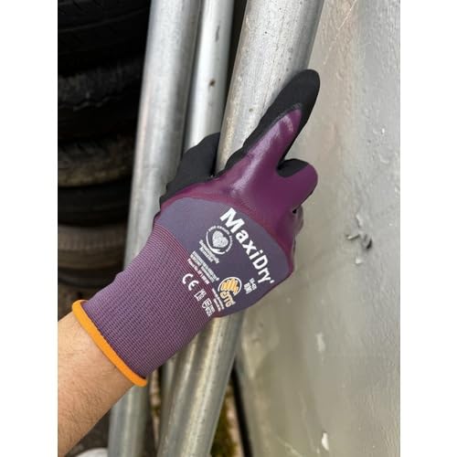 ATG ATGMDRY56-425-10 MaxiDry 56-425-10 odporne na ciecze rękawice z pianki nitrylowej z powłoką dłoni