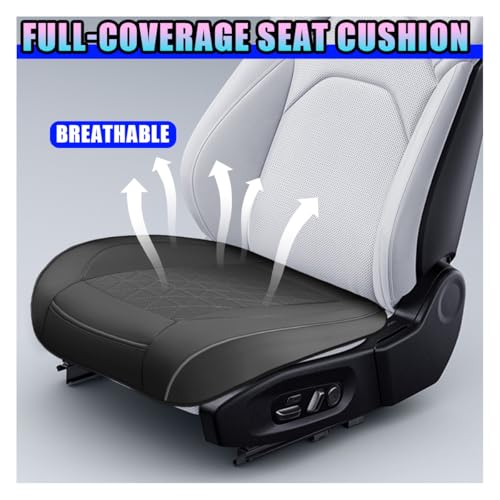 YoRise Luxury Faux Leather Car Seat Cover, Anti-Slip Waterproof Automotive Seat Covers with Storage Pocket, Full Wrap Front Bottom Car Seat Protector Cushion for Most Cars, Trucks, SUVs (Black)