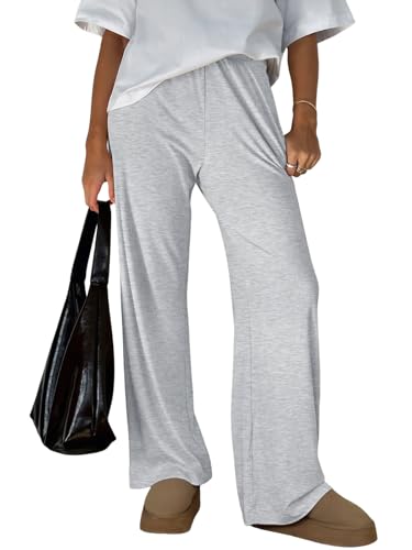 Trendy Queen Womens Business Casual Pants Barrel Sweatpants Wide Leg Comfy Lounge Pants Baggy Flowy Ribbed Fall Outfits