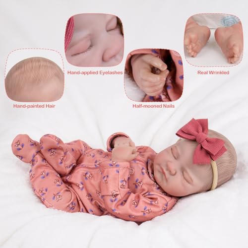Muñeca Reborn bebé realista 20 pulgadas para niñas 3+ miniatura 4