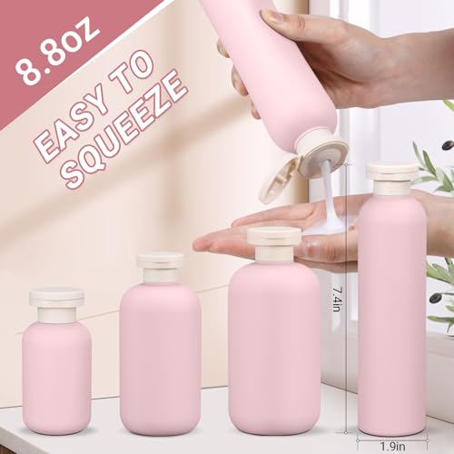 Image of ASEVAT 8.8 oz Plastic Squeeze Bottles for Lotion, Shampoo, Body Lotion (4 Pcs)